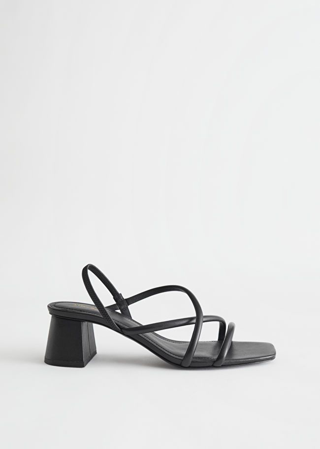 Chunky Strap Heeled Leather Sandals | & Other Stories US