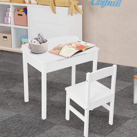 Frostluinai Kids Desk & Chair Set, Childrens Kids Wooden Table and Chair Set Learning Studying Desk  | Walmart (US)