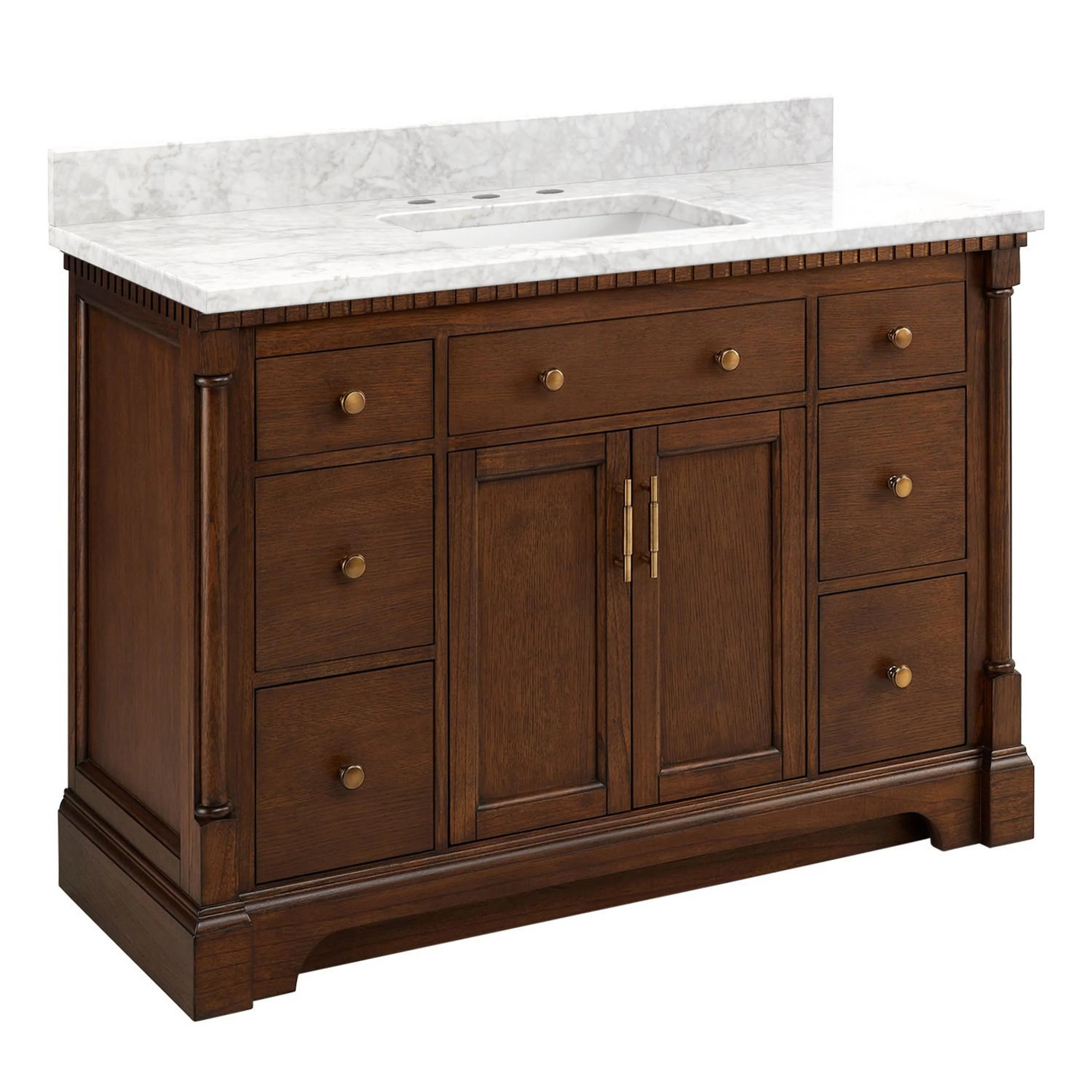 Claudia 48" Mahogany Single Basin Vanity Set with Cabinet, Vanity Top | Wayfair North America