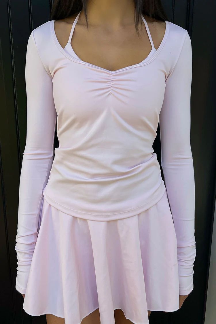 Odette Long Sleeve Top - Icy Pink | Frankies Bikinis