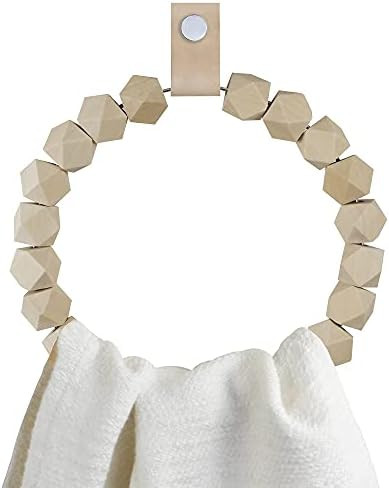 Nioniu Handmade Boho Towel Rack Wood Towel Ring Boho Decor Rustic Farmhouse Hand Towel Holder Boh... | Amazon (US)