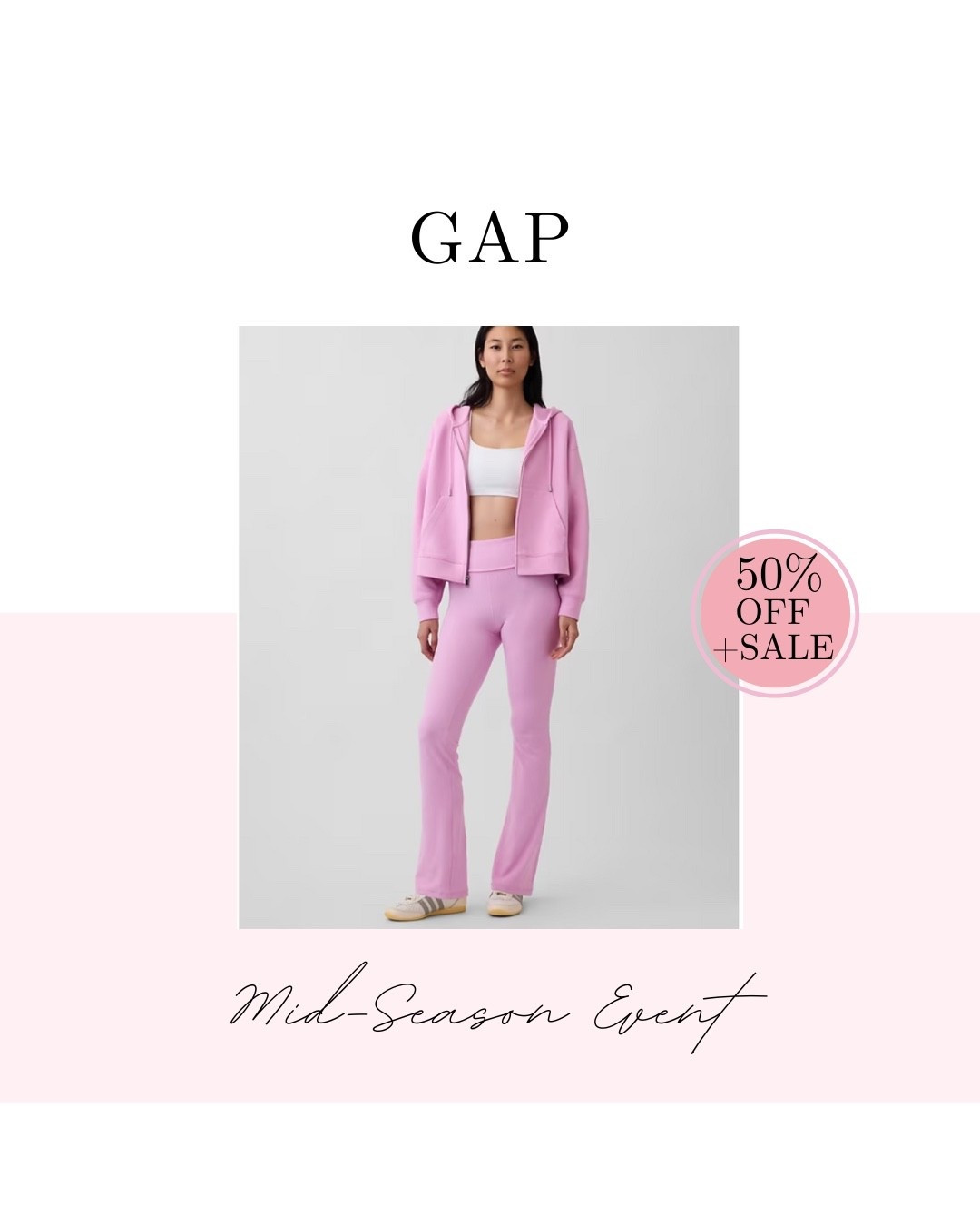 Mid-Season Sale Event at GAP - 50% Off purchase, includes SALE!   Plus 10% Off in App purchases!  


#LTKSaleAlert #LTKMidsize