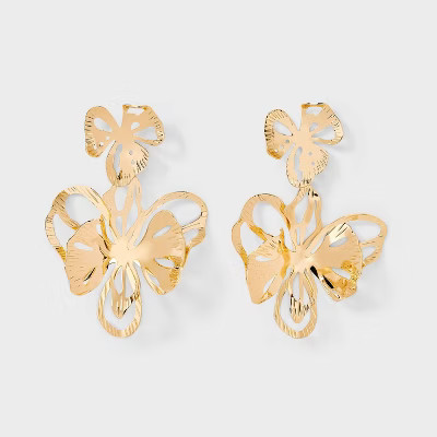 Abstract Floral Drop Earrings - A New Day™ | Target