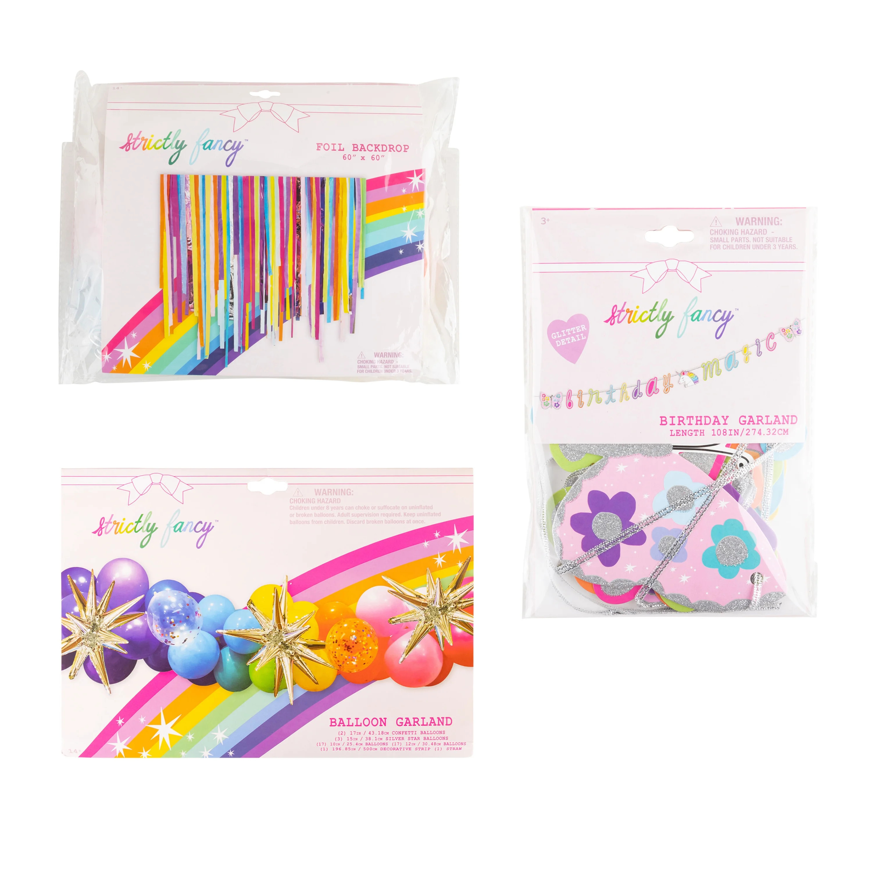 Strictly Fancy Décor Bundle includes foil backdrop, birthday garland, and a balloon garland | Walmart (US)
