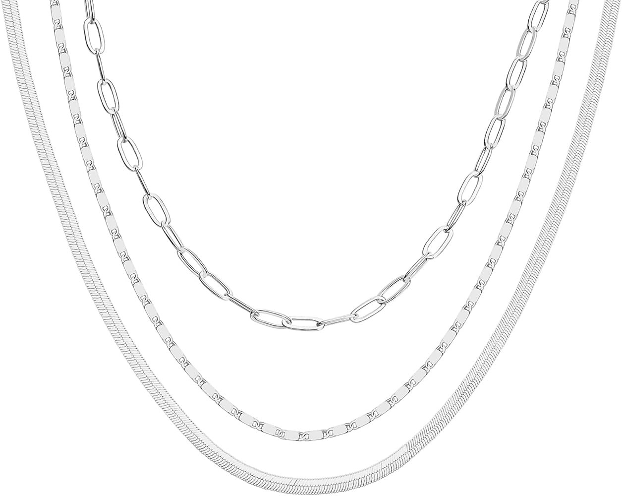 PAVOI 14K Gold Plated Dainty Layering Necklaces for Women | Snake Chain, Curb Link, Paperclip Lay... | Amazon (US)