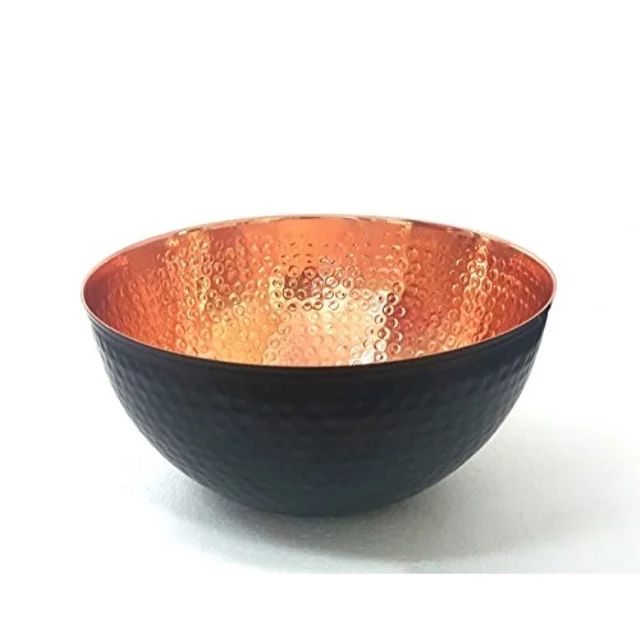 Copper and Black Hammered Mixing Bowl, 100 Pure Heavy Gauge Multipurpose Use of Antique Copper Se... | Walmart (US)