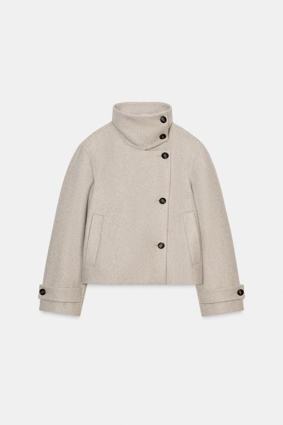 SHORT HIGH NECK COAT | Zara US