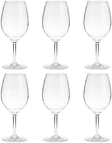 21-ounce Unbreakable Acrylic Wine Glasses Plastic Stem Wine Glasses, set of 6 - All Purpose, Red ... | Amazon (US)