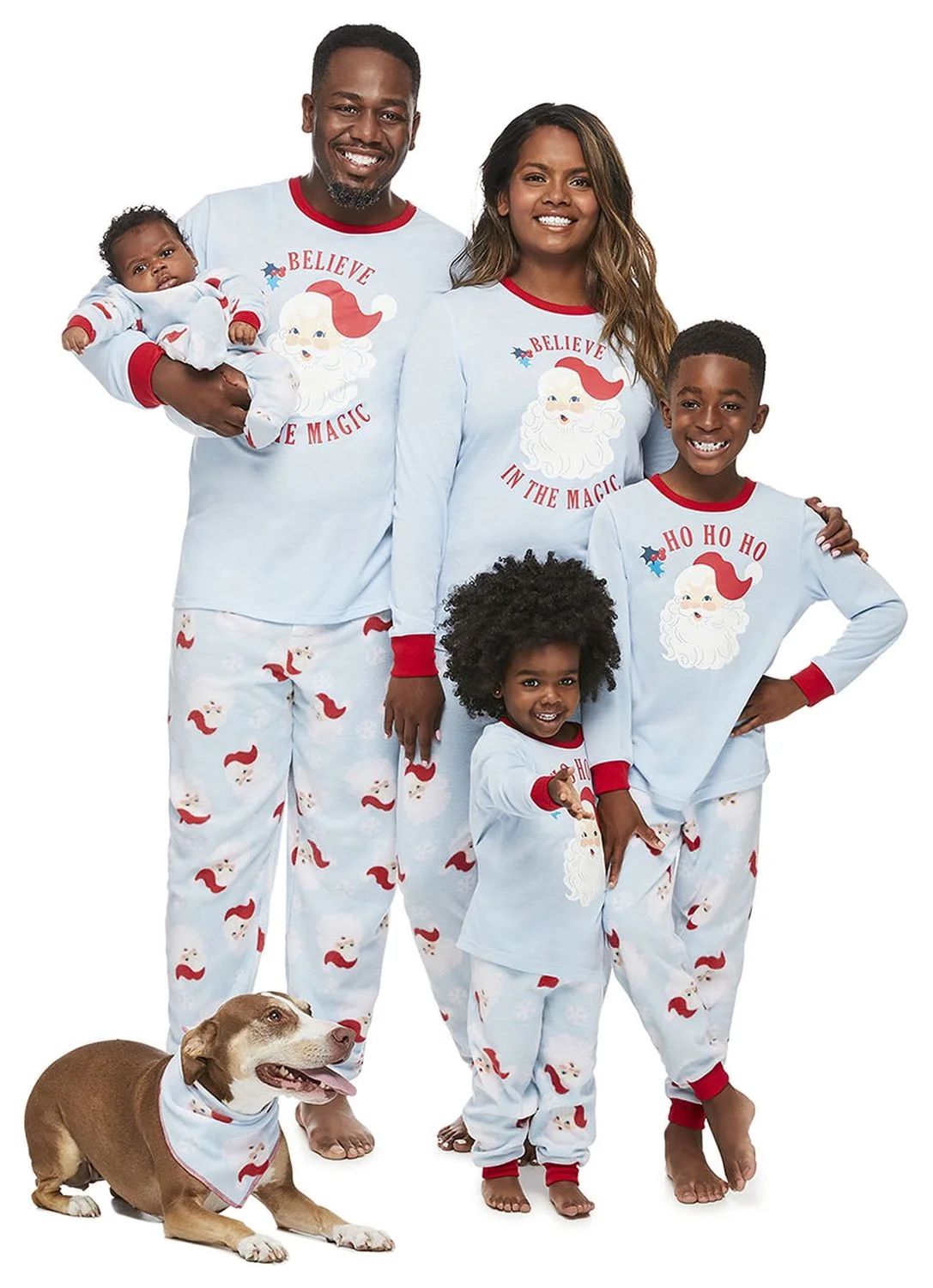 Jolly Jammies Boys and Girls Unisex Vintage Santa Matching Family Pajamas Set, 2-Piece, Sizes 6-1... | Walmart (US)