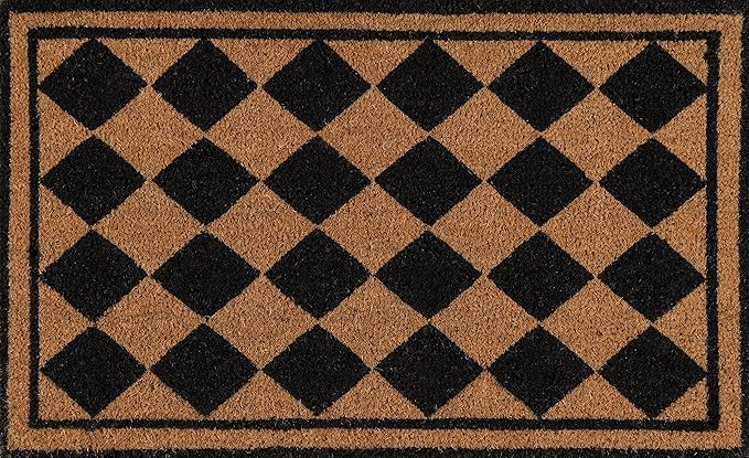 Erin Gates by Momeni Park Harlequin Black Hand Woven Natural Coir Doormat 1'6" X 2'6" | Amazon (US)