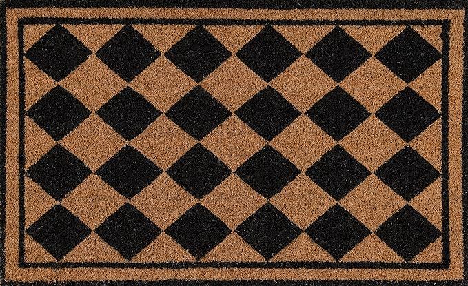 Erin Gates by Momeni Park Harlequin Black Hand Woven Natural Coir Doormat 1'6" X 2'6" | Amazon (US)