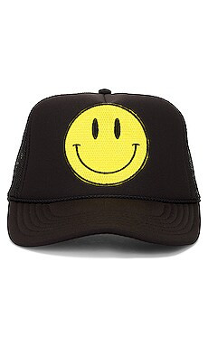 Friday Feelin Smiley Hat in Black from Revolve.com | Revolve Clothing (Global)
