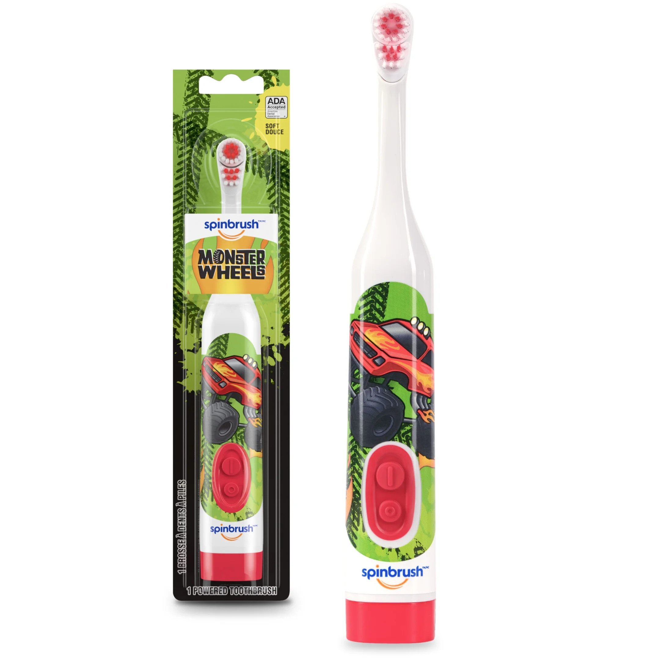 Monster Truck Spinbrush Kids Electric Toothbrush, Battery-Powered, Soft Bristles, Ages 3+ | Walmart (US)