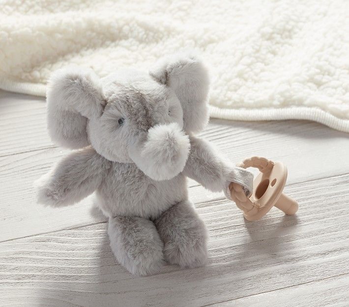 Elephant Critter Plush Pacifier Holder | Pottery Barn Kids