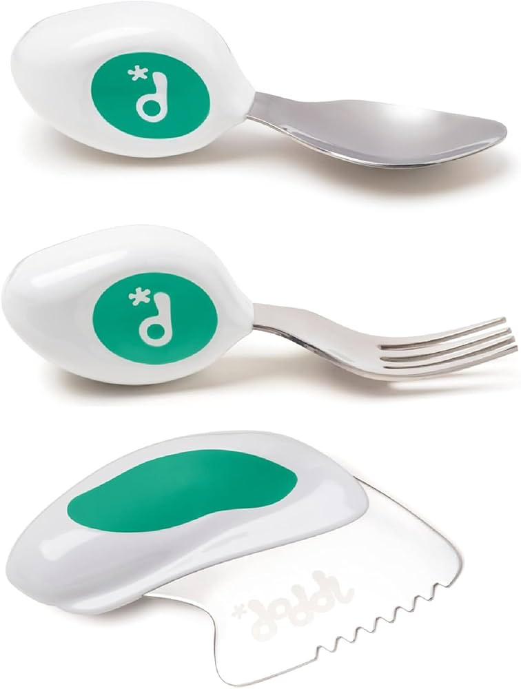 doddl Toddler Utensils, Ergonomic Fork Spoon and Knife Set for Self Feeding, Stainless Steel Silv... | Amazon (US)