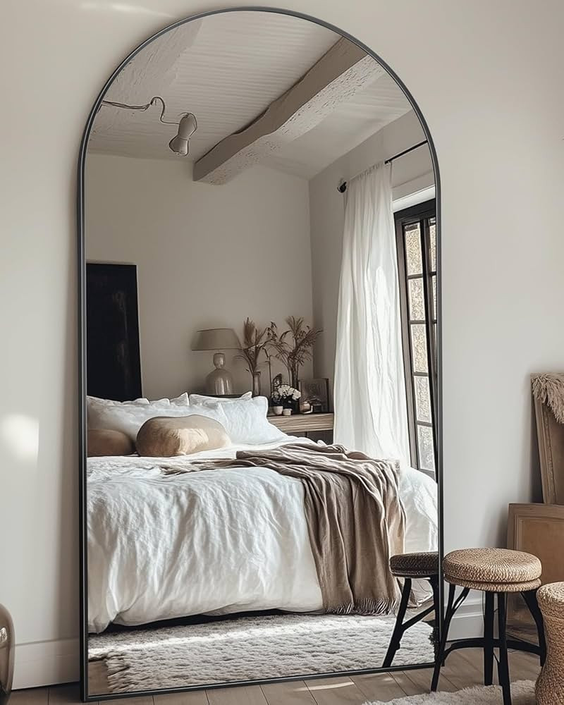 Full Length Mirror, 81"x41" Oversized Arched Floor Mirror Freestanding, Full Body Mirror Floor St... | Amazon (US)