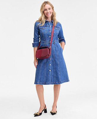 On 34th Women's Denim Midi Shirtdress, Macy's Exclusive - Macy's | Macy's