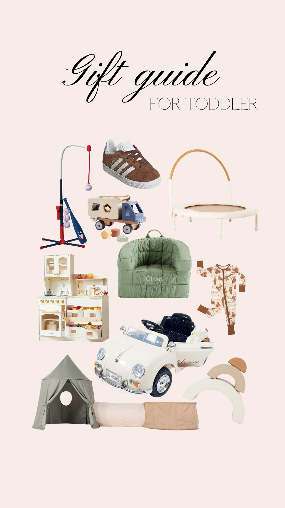 Gift Guide For Him 🎁✨ gathre, ride on car, soft play, bamboo, pjs, sneakers, trending, sports, trampoline, sad beige mom, toddler gifts, toddler toys, play kitchen, toddler chair, toy tent, toddler present, toddler play, crate and barrel kids, pottery barn kids, tinyland, adidas, little sleepies, mlb 

 #LTKGiftGuide #LTKHoliday #LTKKids