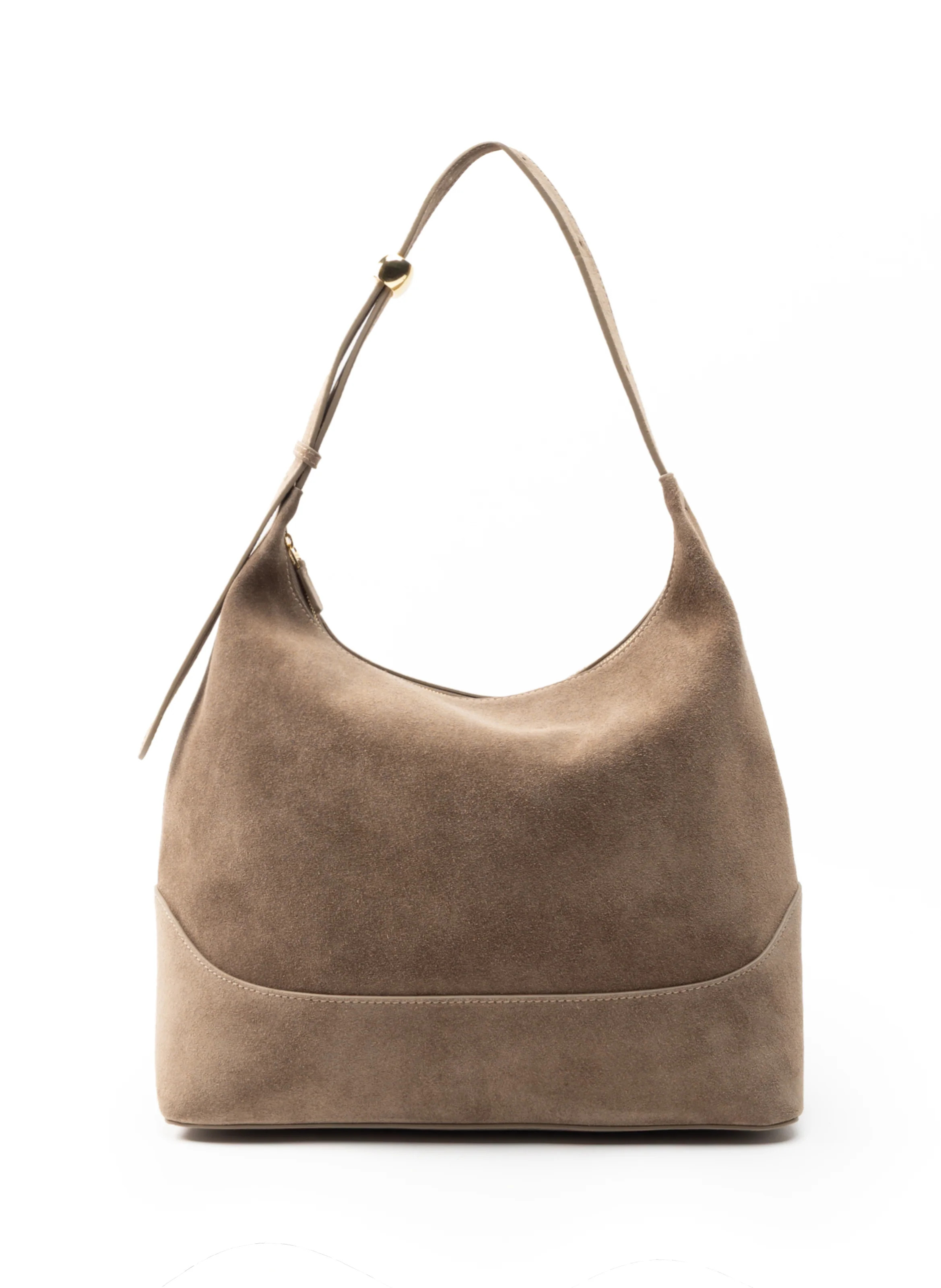 Loop Large Suede Taupe - Shoulder Bag - Elleme | Elleme