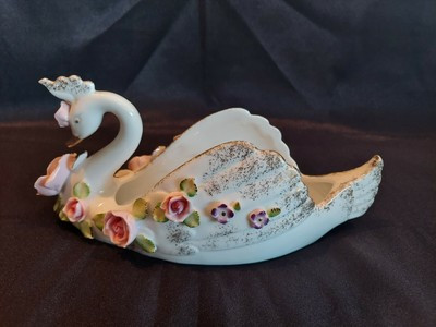 Vintage LEFTON China Pink FLORAL SWAN Dish #RV712 10x3.5" Made in Japan | eBay US