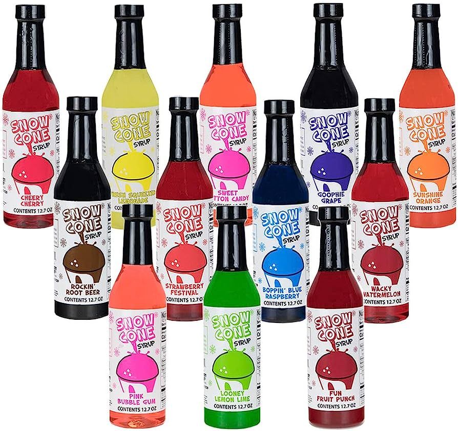 12.7oz Snow Cone Syrups (12 Pack) | Amazon (US)