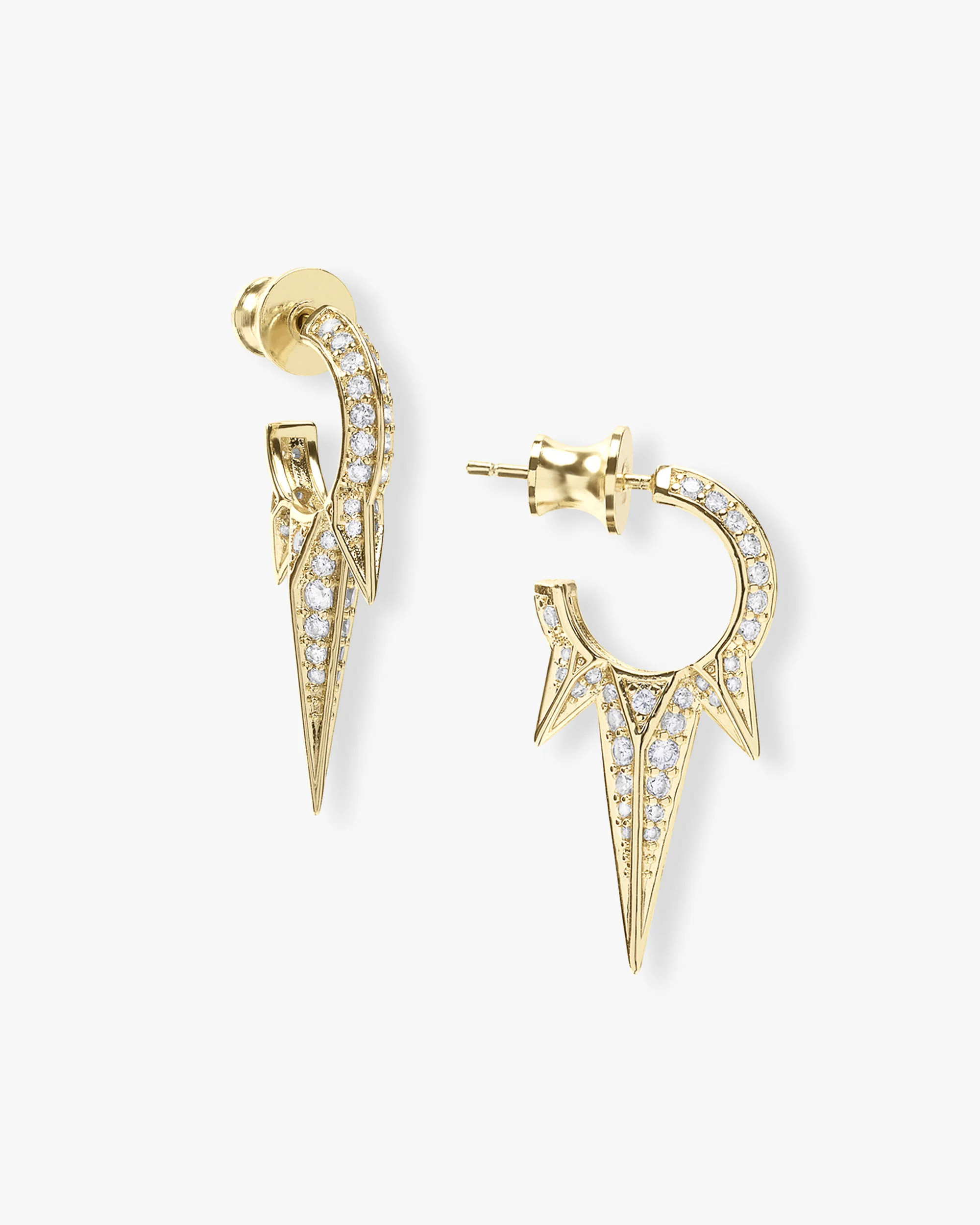 Baby Gabriella Pavè Triple Spike Earrings | Melinda Maria