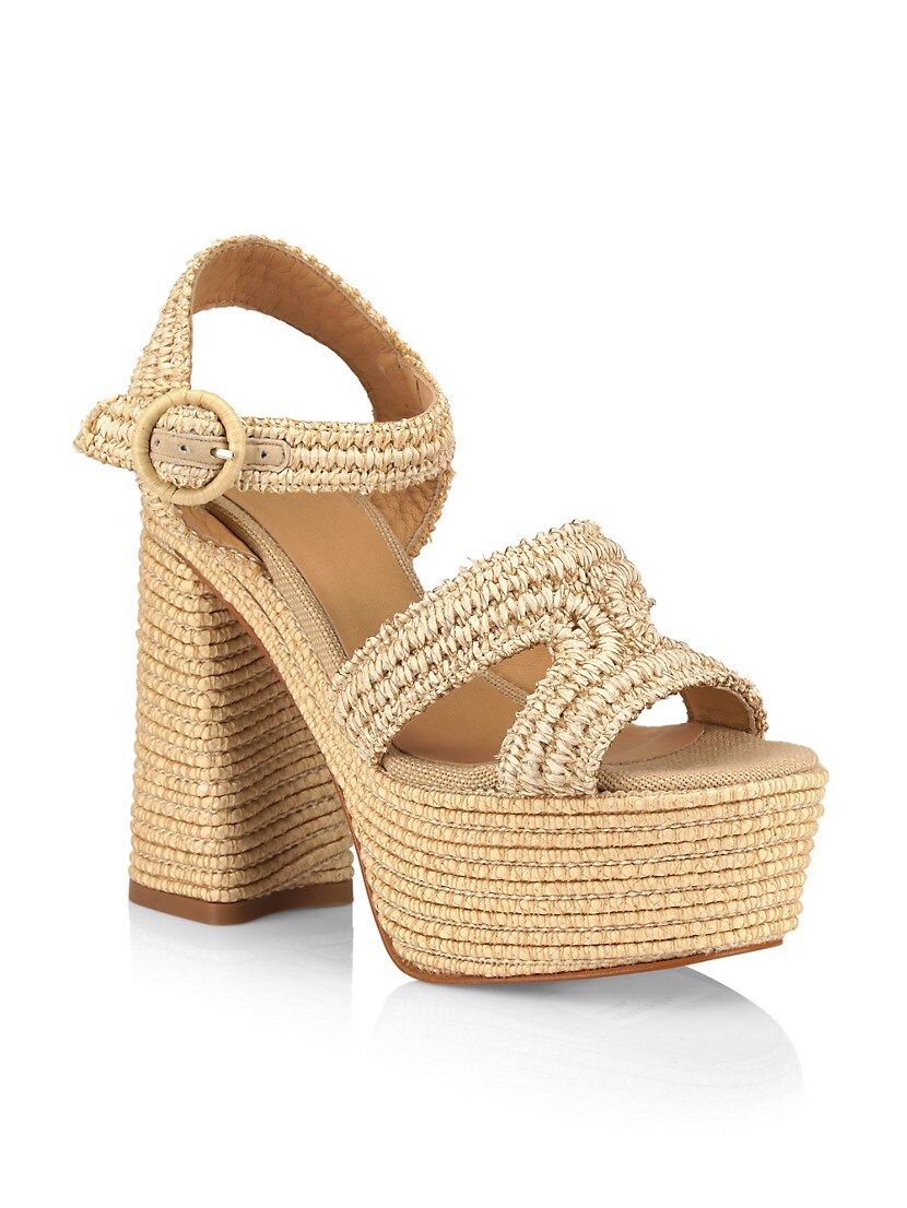 Adriana Raffia Platform Sandals | Saks Fifth Avenue