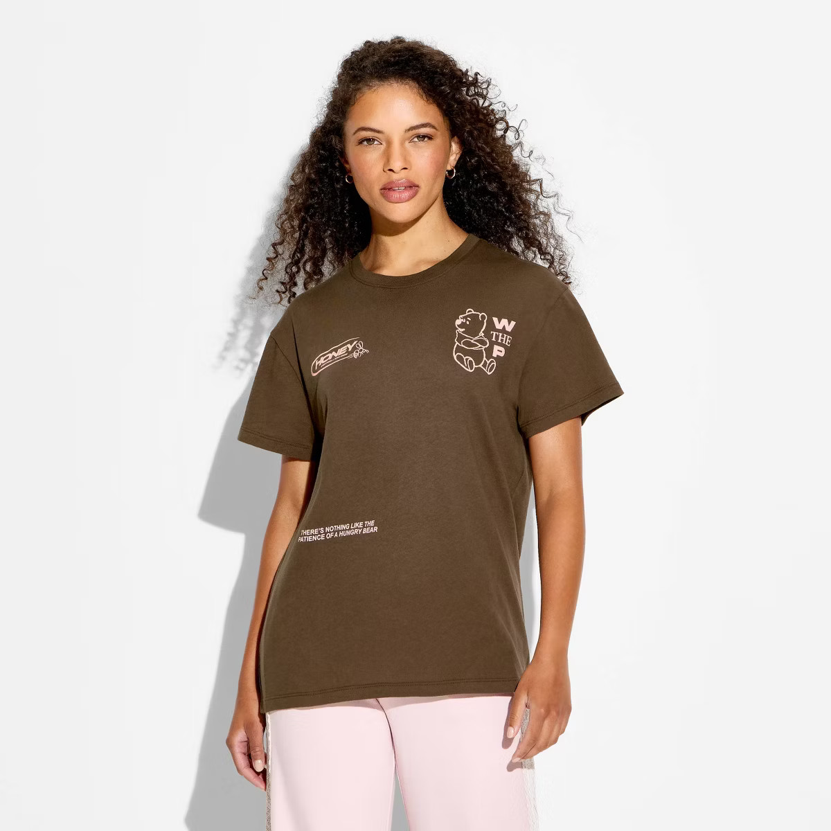 Women's Winnie the Pooh Short Sleeve Graphic T-Shirt - Brown XXS | Target
