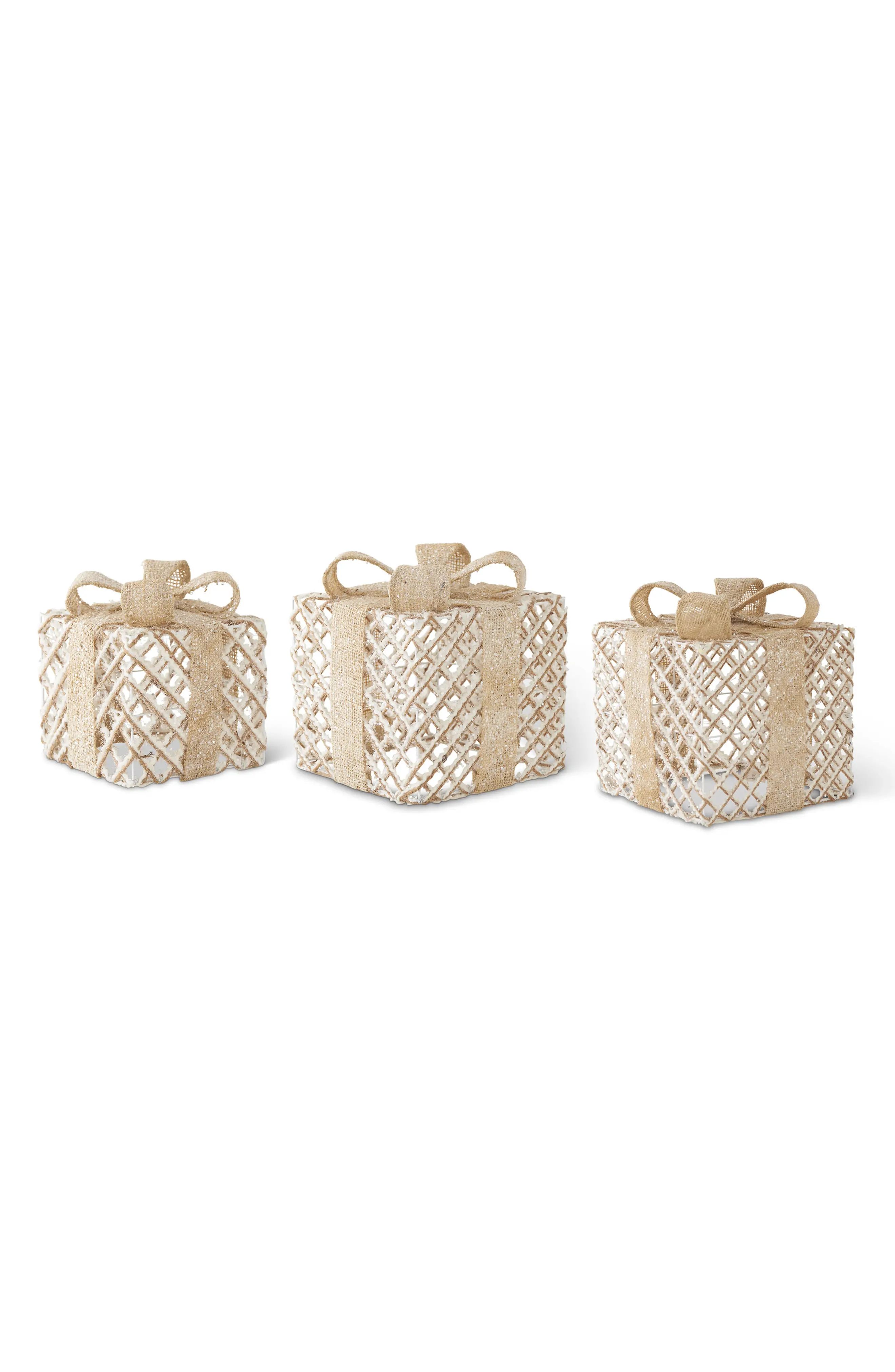 K & K Interiors Snowy Set of 3 Decorative Boxes | Nordstrom