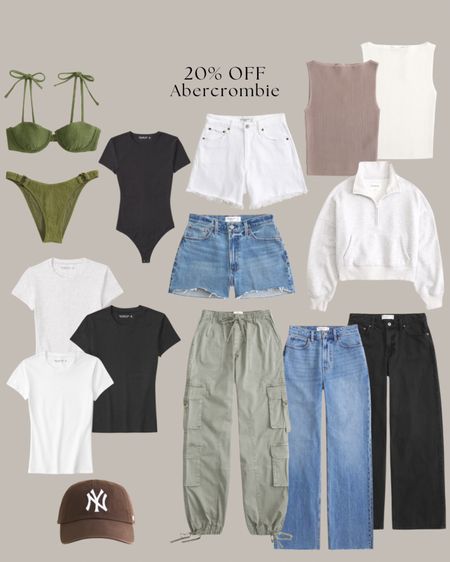 Obsessed with my Abercrombie basics - they’re having 20% off basically everything right now so I picked some favorites and also a few things that are in my cart 

#LTKsalealert