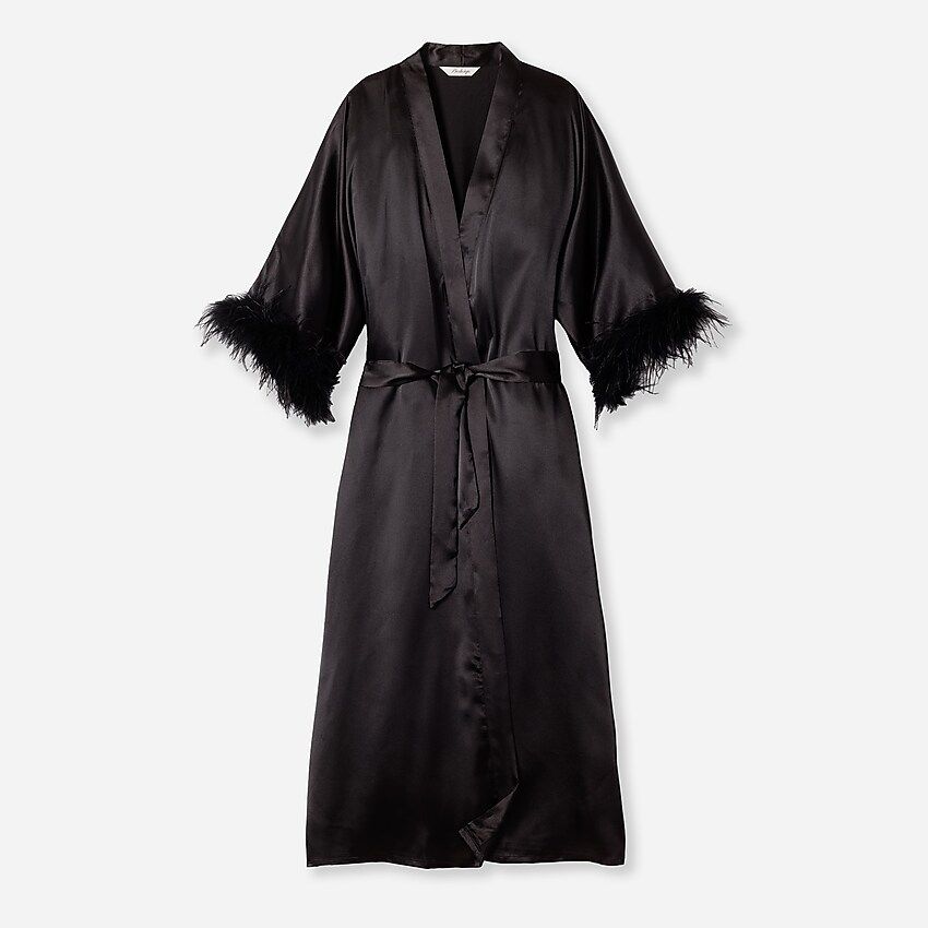 Petite Plume™ women's silk robe with feathers | J.Crew US