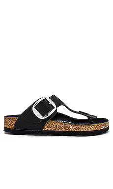 BIRKENSTOCK Gizeh Big Buckle Sandal in Black from Revolve.com | Revolve Clothing (Global)