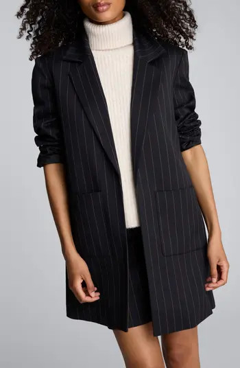 Pinstripe Open Front Jacket | Nordstrom