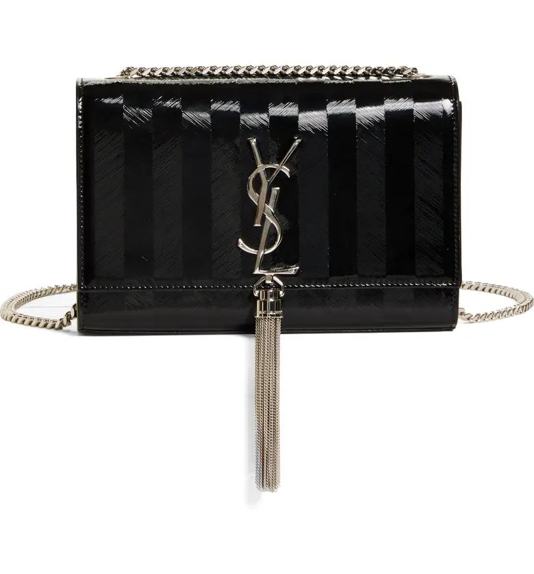Small Kate Textured Stripe Patent Leather Crossbody Bag | Nordstrom