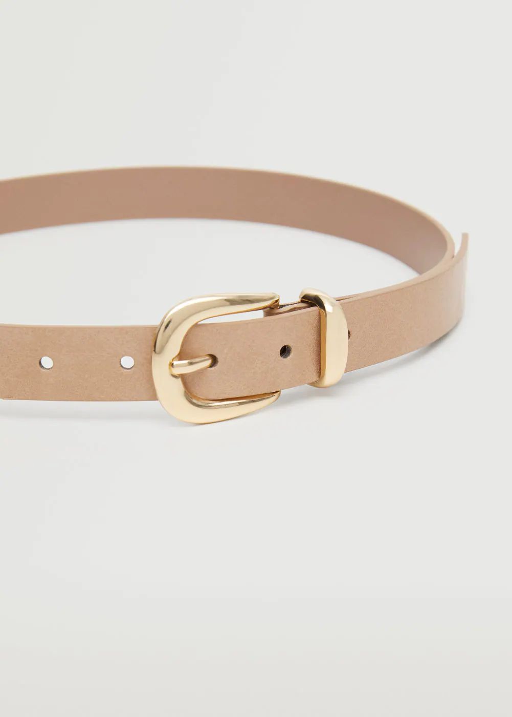 Rounded buckle leather belt | MANGO (US)