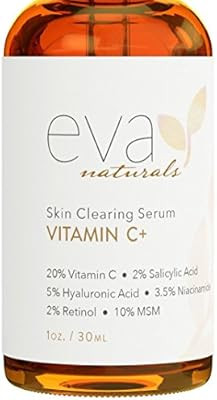 Vitamin C Serum Plus 2% Retinol, 3.5% Niacinamide, 5% Hyaluronic Acid, 2% Salicylic Acid, 10% MSM... | Amazon (US)