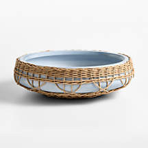 Brisbane Blue Ceramic Decorative Bowl | Crate & Barrel | Crate & Barrel