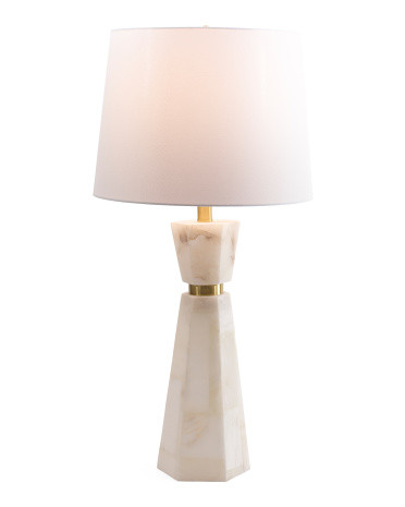 26in Hexagon Alabaster Metal Nightlight Table Lamp | TJ Maxx