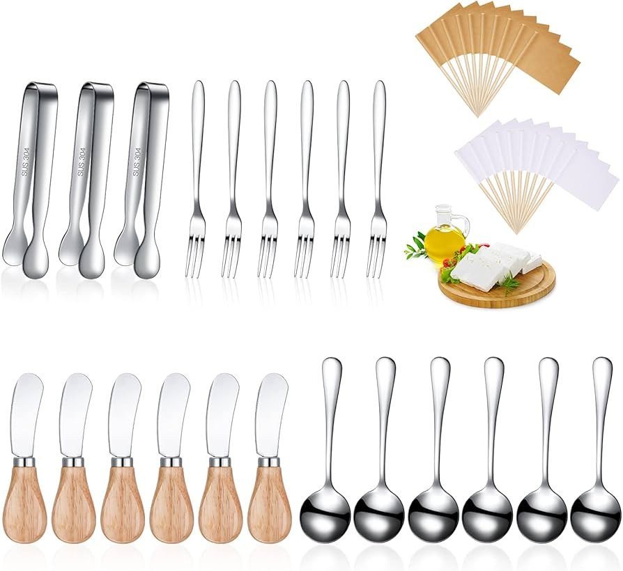 Cheese Butter Spreader Knives Set Charcuterie Accessories Stainless Steel Spreader Knives with Wo... | Amazon (US)