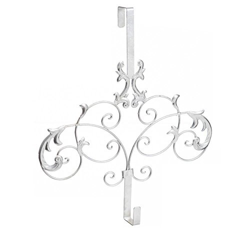 Holiday Christmas Formal Scroll Wreath Holder Over Door Mount, Decorative Wreath Hanger | Amazon (US)