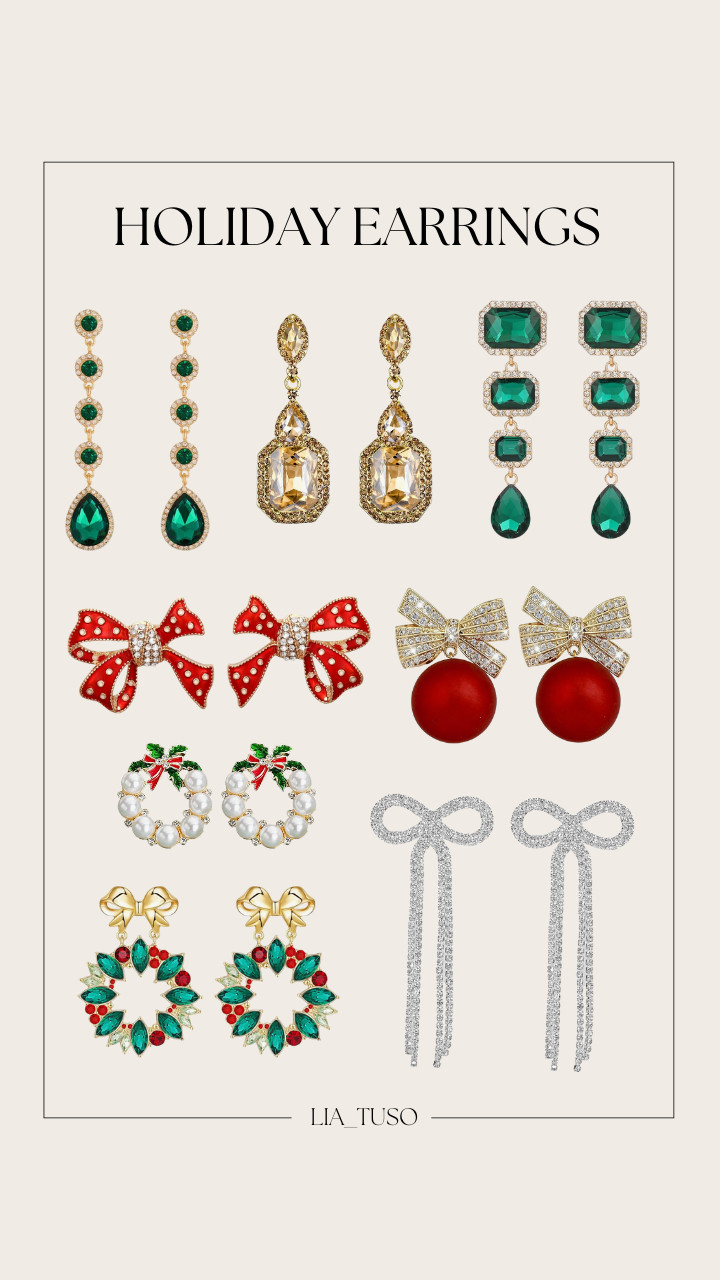 Holiday Earrings || Festive earrings = holiday glow ✨💫 All linked for easy shopping.

#HolidayAccessories #OOTDInspo #LTKfashion 

 #LTKHoliday #LTKootd #LTKSeasonal