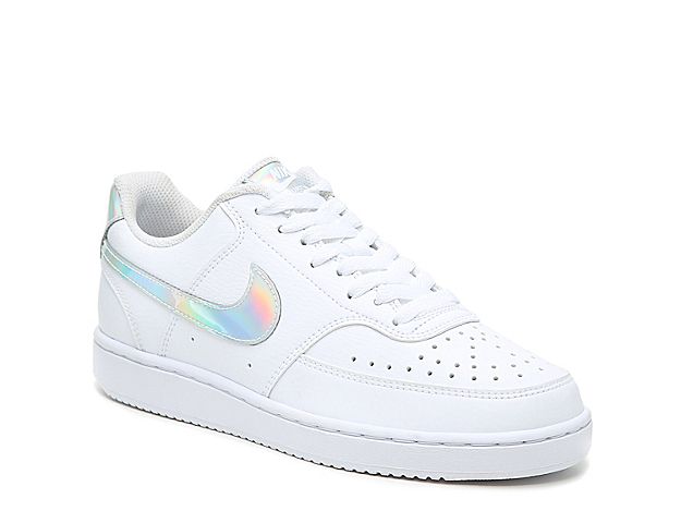 Nike Court Vision Sneaker - Women's - White/Silver Iridescent | DSW