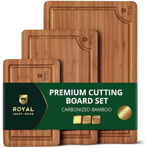 ROYAL CRAFT WOOD Wooden Cutting Boards for Kitchen Meal Prep & Serving - Non Toxic Bamboo Wood Cu... | Amazon (US)