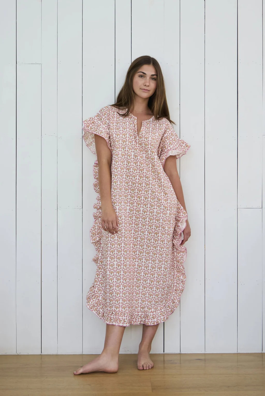 Pajama Party Long Caftan - Mae Flower | Quiet Culture