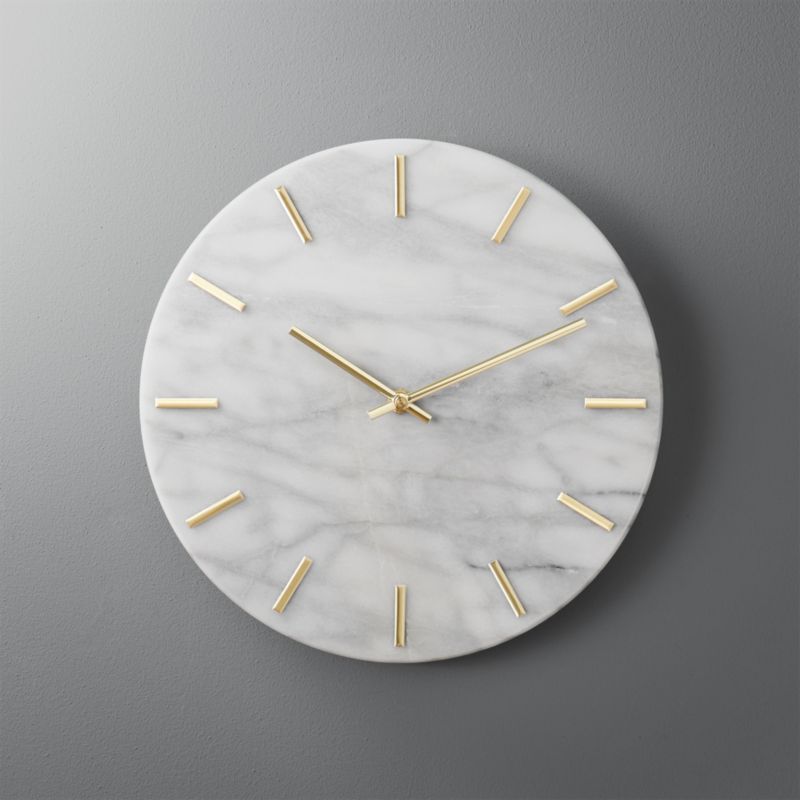 Carlo Marble and Brass Wall Clock + Reviews | CB2 | CB2