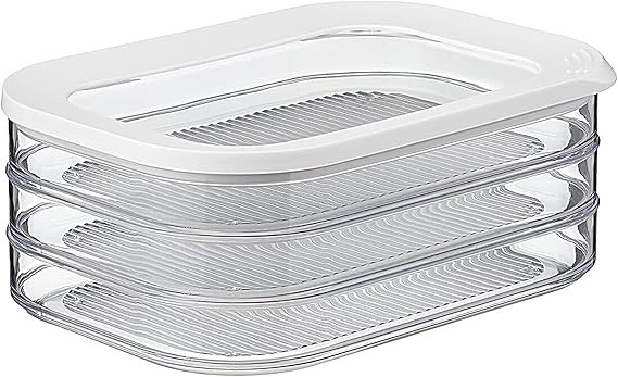 Mepal Modula Rounded Stackable Food Storage Box | 3 Compartments with 1 Universal Transparent Fra... | Amazon (US)