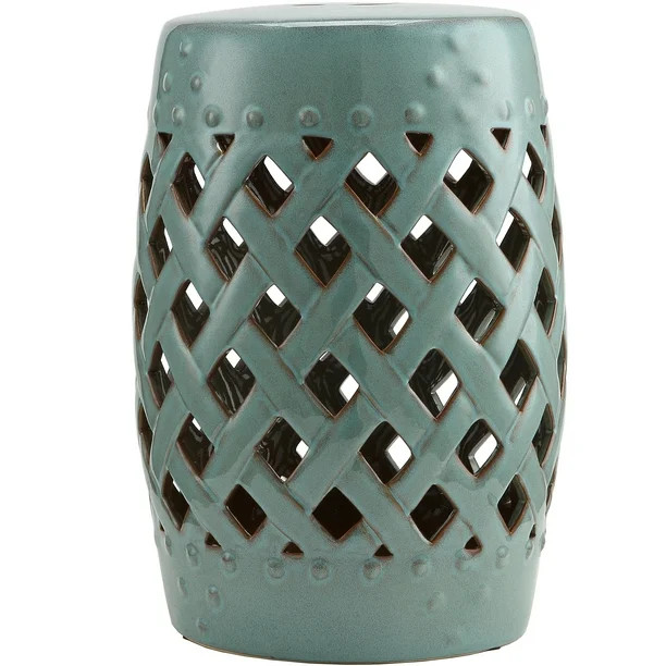 Outsunny 13" Ceramic Indoor Outdoor Lattice Garden Stool | Walmart (US)