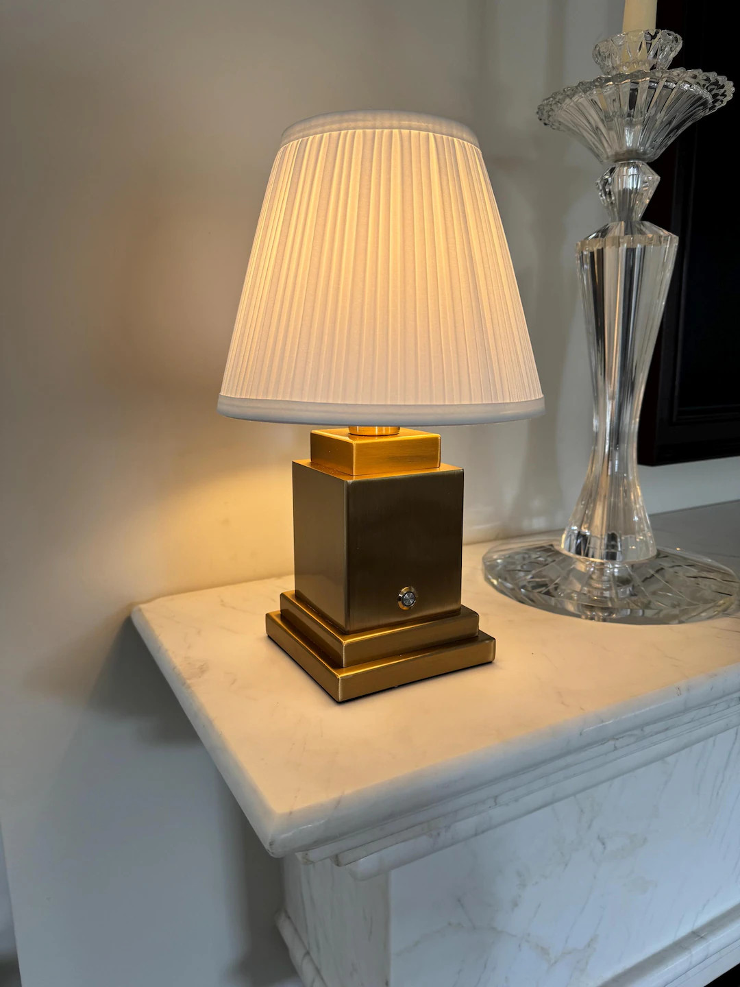 Rechargeable Table Lamp in Brushed Gold and Steel - Luxury Lighting for Table, Lounge, Bar | Etsy (US)