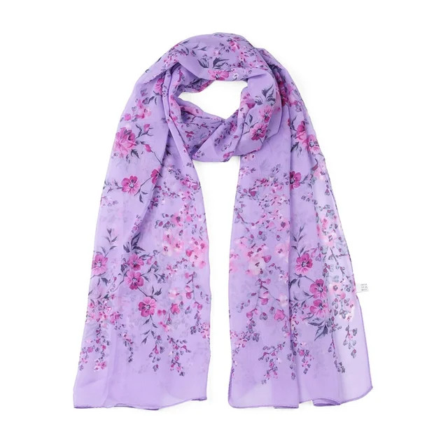 Allegra K Women's Long Floral Chiffon Beach Sunscreen Swimwear Wrap Scarf | Walmart (US)