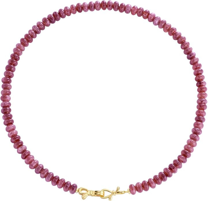 Rainbow Colorful Gemstone Beaded Choker Necklace for Women 14K Gold Bow Birthstone Beads Chokers ... | Amazon (US)